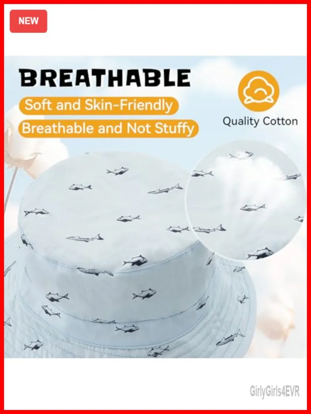 UPF 50+ Sun Hat Wide Brim Bucket Hat for Toddler Baby Summer Beach